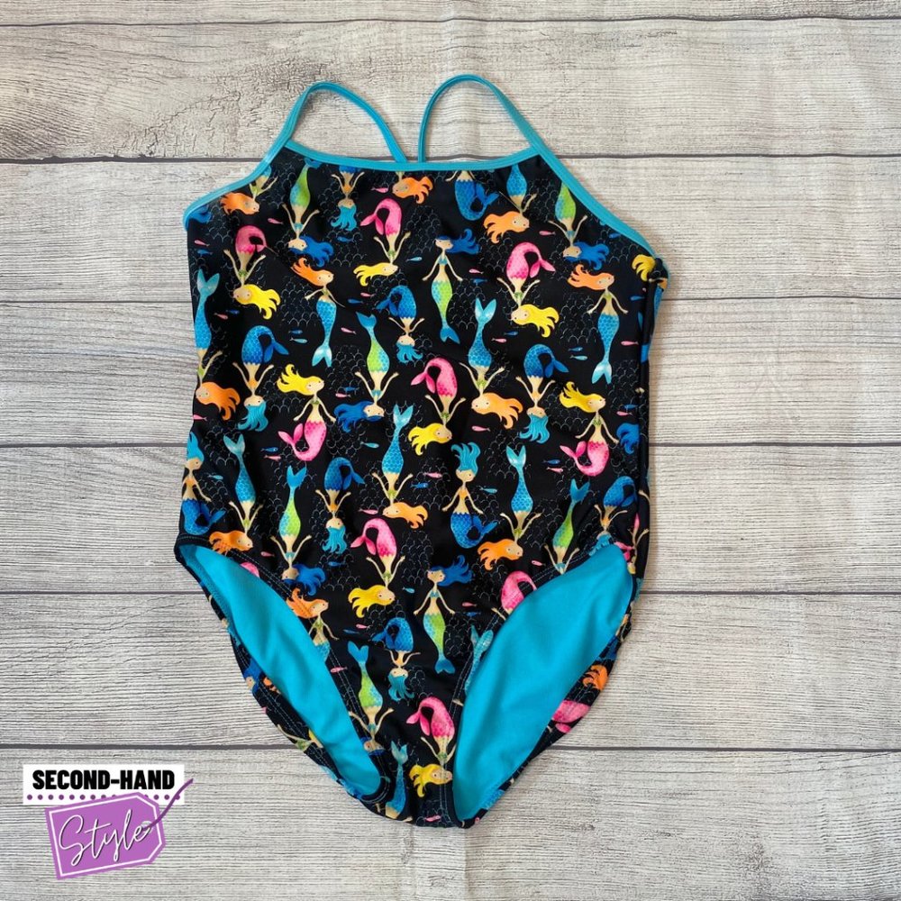 Wonder Nation Girls SzXL One-Piece Mermaid-Print Swimsuit